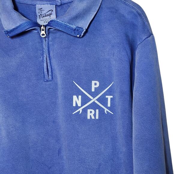 Newport RI Sweatshirt NPT Pullover Nautical Soft Coastal Quarter Zip Women's 2XL - Picture 2 of 5